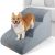 Mestuel Dog Stairs for Small Dogs, Pet Stairs for Couch Bed Sofa, Dog Steps Ramp Indoor with High Density Foam &Nonslip Bottom, Pet Stairs Hold up to 60 lbs, Gray