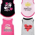 4 Pack Dog Shirts Summer Printed Puppy Clothes Cute Sleeveless Pet T Shirts Dog Clothes for Small Medium Dogs Cats Girl(S)