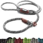 Friends Forever Extremely Durable Dog Rope Leash, Premium Quality Training Slip Lead, Reflective, Thick Heavy Duty, Sturdy, No Pull, Comfortable For The Strong Large Medium Small Pets 6 feet, Silver